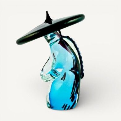 SICHUAN | Statue artistique | Chinois à la tête baissée | Verre de Murano