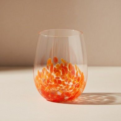 JULIENNE, Conjunto de 6 copos em vidro soprado com manchas | Murano Store