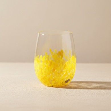 JULIENNE, juego de 6 vasos de vidrio soplado con manchas | Murano Store