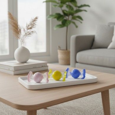 LUNA | Caramelle assortite in vetro di Murano in pasta colorata