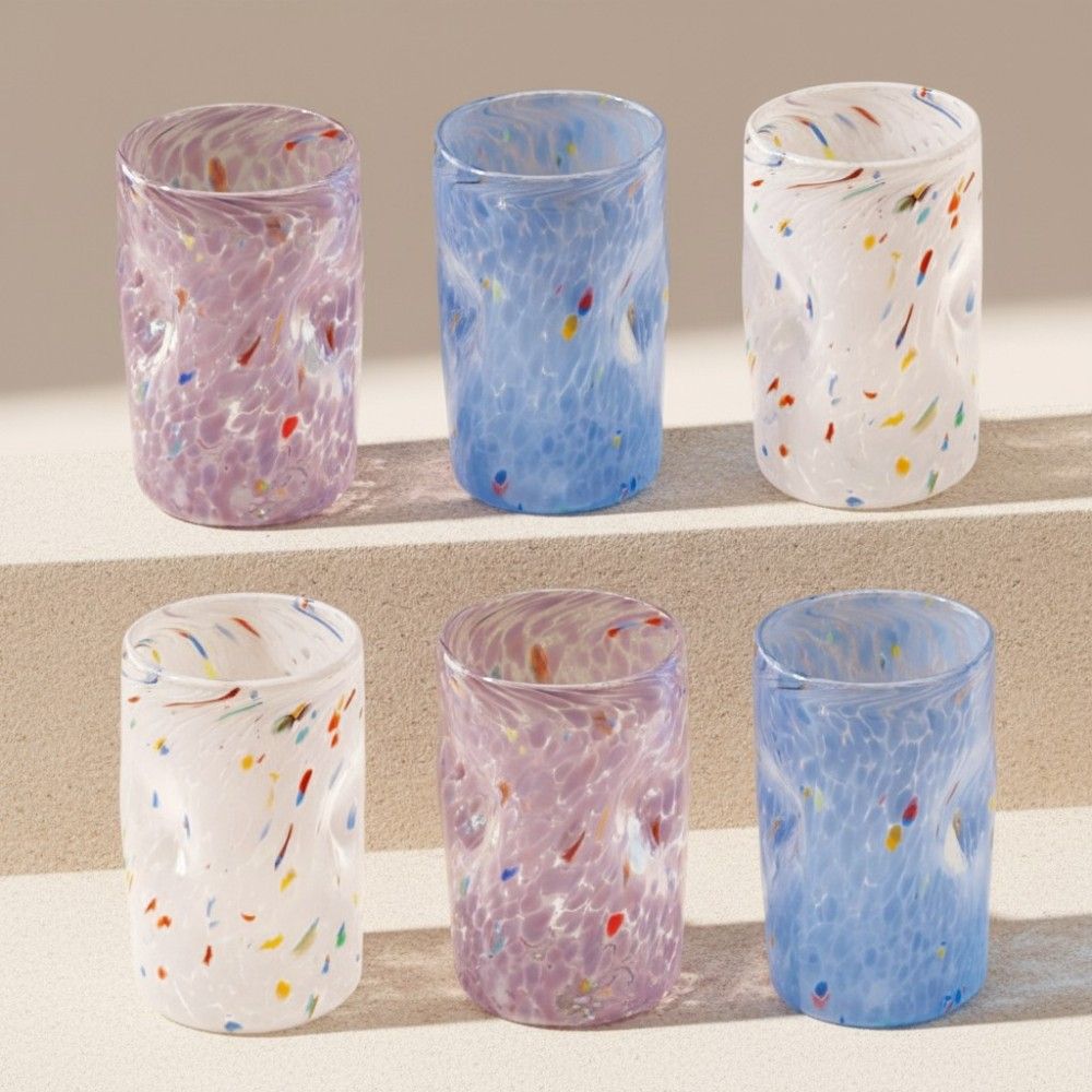 "Goti" PIERRE in Murano Glass with Colored Spots | Handcrafted Glasses