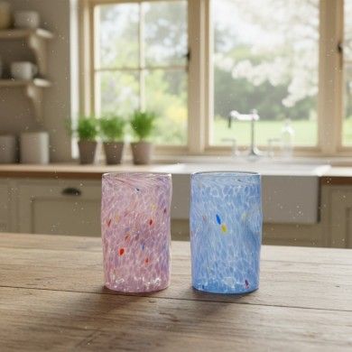 "Goti" PIERRE in Murano Glass with Colored Spots | Handcrafted Glasses