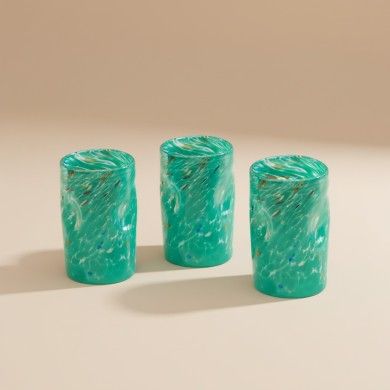 "Goti" PIERRE em vidro de Murano com manchas verde-marinho | Murano Store