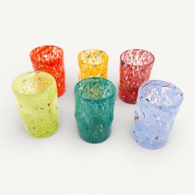 "Goti" PIERRE en cristal de Murano con manchas de colores | Vasos artesanales