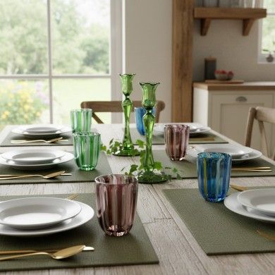 CANNE glasses in Murano glass | Goblets with colored rods