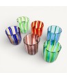 Verres CANNE en verre de Murano | Verres avec cannes colorées