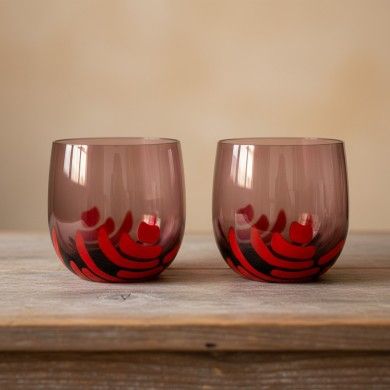 BURCI, Designer Murano glass tumblers | Glass paste decoration