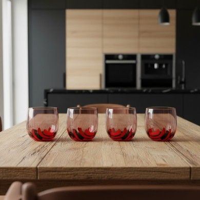 BURCI, Bicchieri di design in vetro Murano | Decoro in pasta di vetro