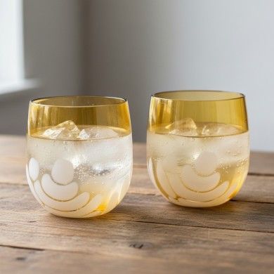 BURCI, Design-Gläser aus bernsteinfarbenem Muranoglas | Murano Store