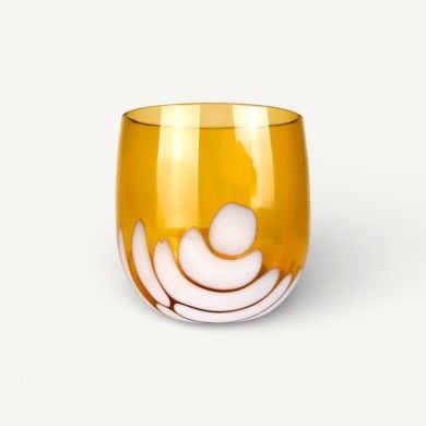 BURCI, Designer glasses in amber-colored Murano glass | Murano Store