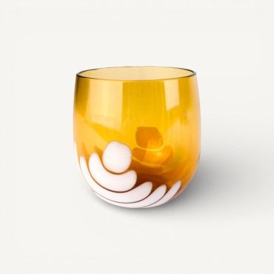 BURCI, Verres design en verre de Murano couleur ambre | Murano Store