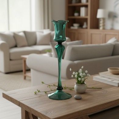 Portavelas DALIA en vidrio soplado | Diseño elegante