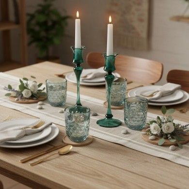 Portavelas DALIA en vidrio soplado | Diseño elegante