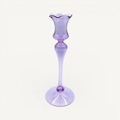 Porta-velas DALIA em vidro soprado | Decorações de mesa primaveris