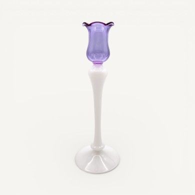 CLEDIS candle holder in two-tone blown glass | Elegant design