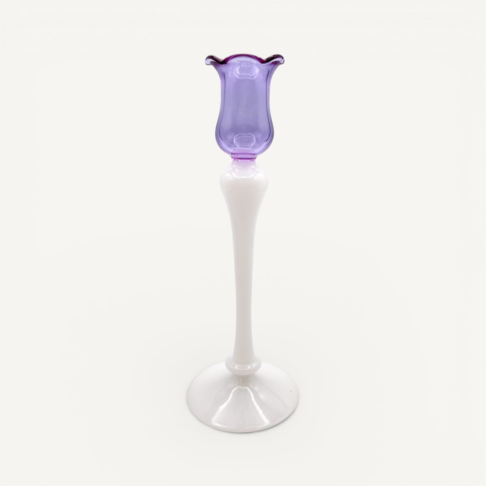 CLEDIS candle holder in two-tone blown glass | Elegant design