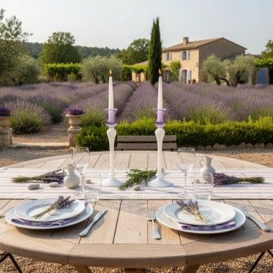 Portavelas CLEDIS en vidrio soplado bicolor | Diseño elegante