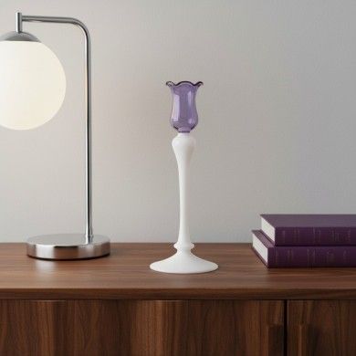 Kerzenhalter CLEDIS aus zweifarbigem mundgeblasenem Glas | Elegantes Design