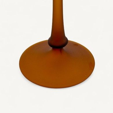 MALIA, long stem candle holder Satin green | Murano Store