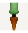 MALIA, long stem candle holder Satin green | Murano Store