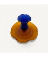 MALIA, blue and amber frosted glass candle holder | Murano Store