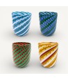RIVOLTO, Goti in vetro di Murano con canne ritorte a spirale colorati