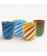 RIVOLTO, Murano glass goblets with colorful spiral-twisted stems