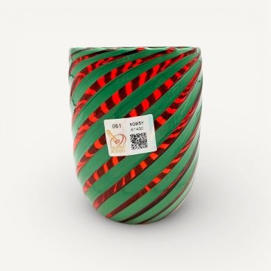 RIVOLTO, Goti in vetro di Murano con canne ritorte a spirale colorati