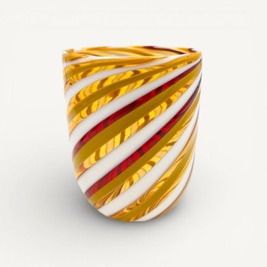 RIVOLTO, gouttes en verre de Murano avec des tiges torsadées en spirale colorées