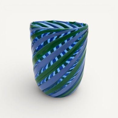 RIVOLTO, gouttes en verre de Murano avec des tiges torsadées en spirale colorées