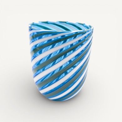 RIVOLTO, gouttes en verre de Murano avec des tiges torsadées en spirale colorées