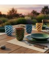 RIVOLTO, Murano glass goblets with colorful spiral-twisted stems