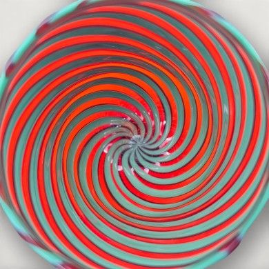 RIVOLTO, gouttes en verre de Murano avec des tiges torsadées en spirale colorées