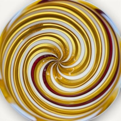 RIVOLTO, Goti in vetro di Murano con canne ritorte a spirale colorati