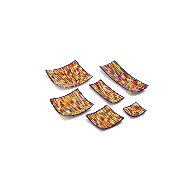 gatear Dormitorio Mayordomo Platos y bandejas de cristal de Murano en múltiples colores serie Geox