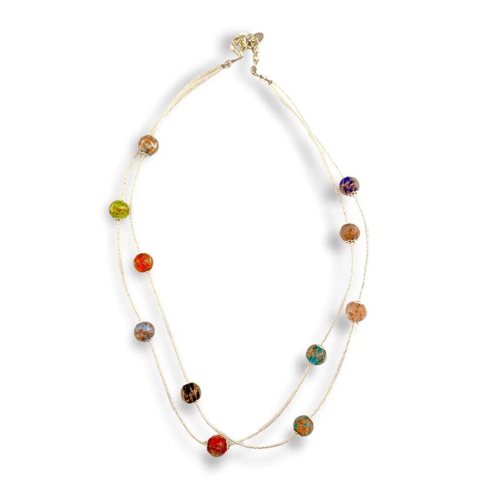 MARY | Colar elegante | Pérolas coloridas submersas | Murano Store