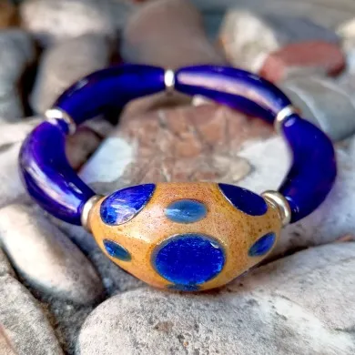 MASAI | Pulseira AZUL com pedras grandes | Murano Store