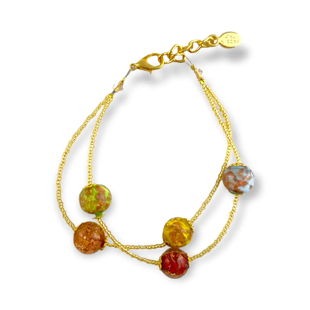 PÉROLAS | Pulseira com contas de OURO submersas | Murano Store