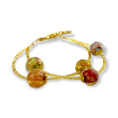 PÉROLAS | Pulseira com contas de OURO submersas | Murano Store