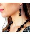AFRICA - Ethnic style earrings with BLACK and GOLD pearls in Murano glass
