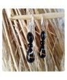 AFRICA - Ethnic style earrings with BLACK and GOLD pearls in Murano glass