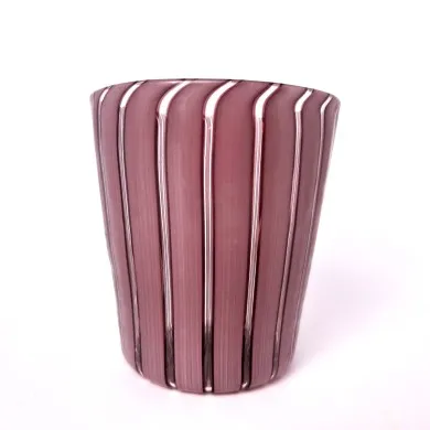 MATHERA - Set of 6 ribbed colored water glasses