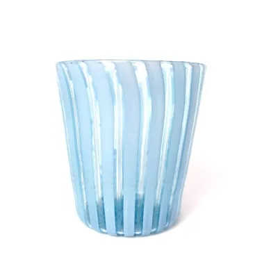 MATHERA - Set of 6 ribbed colored water glasses