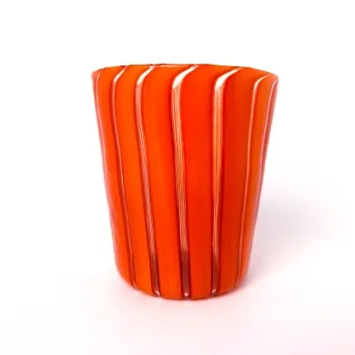 MATHERA - Set of 6 ribbed colored water glasses