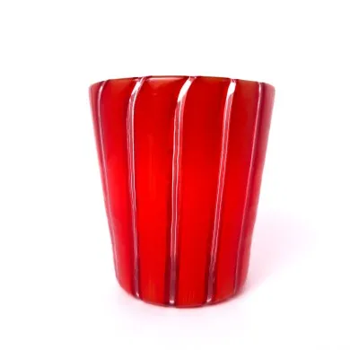 MATHERA - Set of 6 ribbed colored water glasses