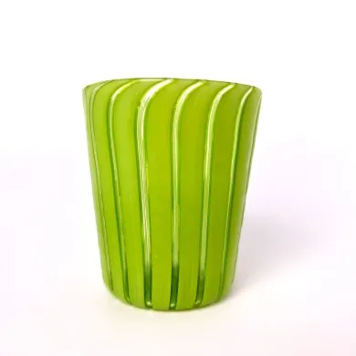 MATHERA - Set of 6 ribbed colored water glasses