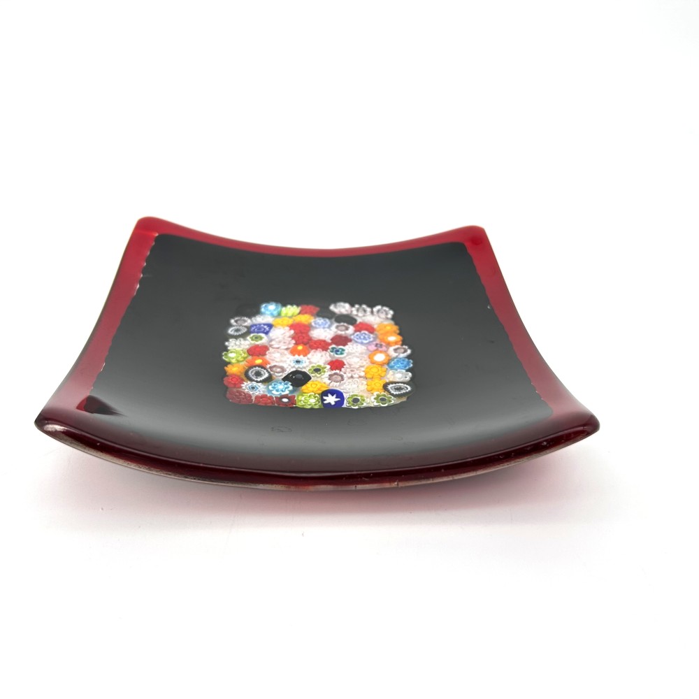 GEOX - Black design plate with colored Murrine