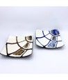 JURASSIC – ELFENBEIN Teller aus Muranoglas mit blauen Verzierungen