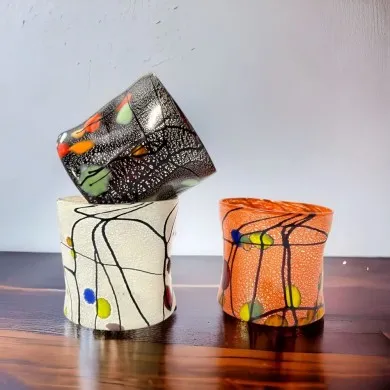 POLLOCK – Set mit 3 GOTI mit Flecken aus Blattsilber