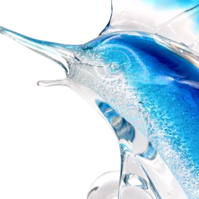 BLUE | Marlin água-marinha prata | Coleção Animais | Murano-Store